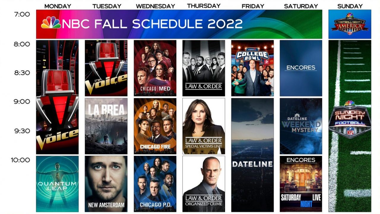 NBC Fall 2022 TV Schedule, Shows Lineup and Premiere Dates // NextSeasonTV